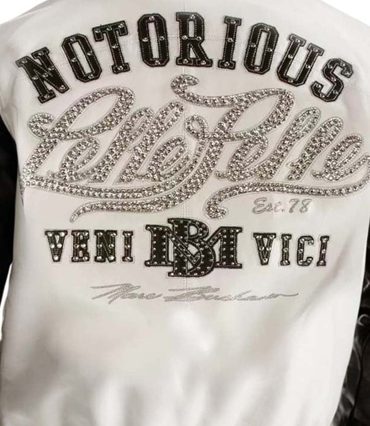 MB Notorious White Leather Jacket - XXS - MB Notorious White Leather Jacket - Tatoo Tee