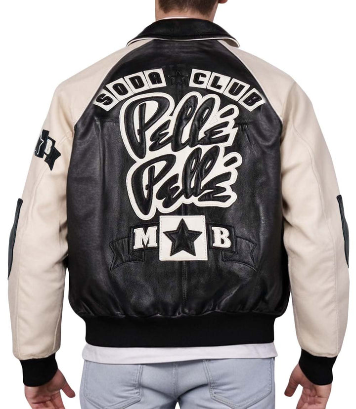 MB Soda Club Black Leather Jacket - XXS - MB Soda Club Black Leather Jacket - Tatoo Tee