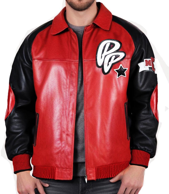 MB Soda Club Red Leather Jacket - XXS - MB Soda Club Red Leather Jacket - Tatoo Tee