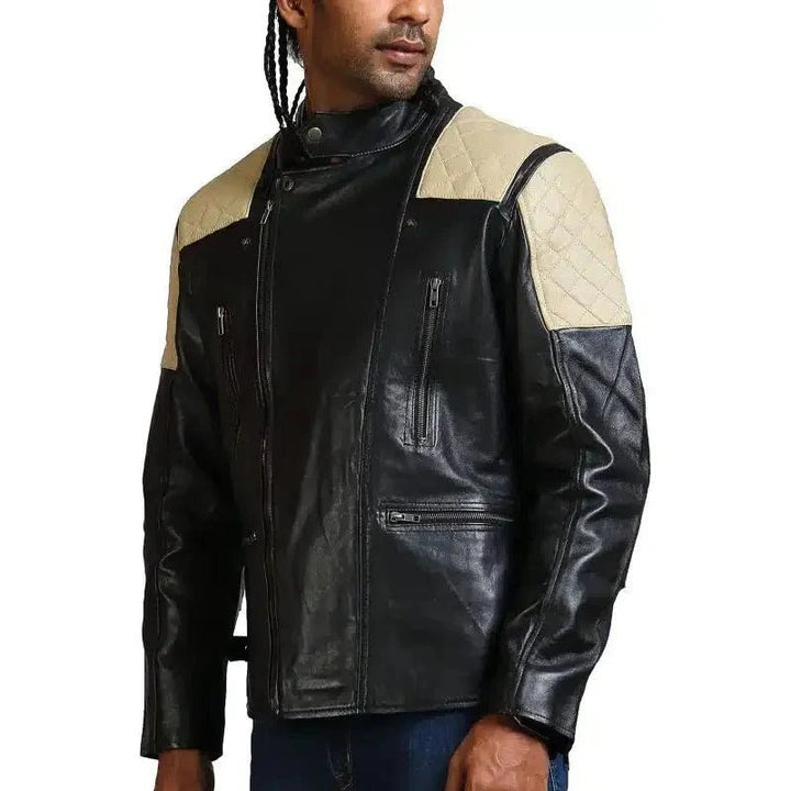 Men Black Brando Fashion Men Leather Jacket - XS - Men Black Brando Fashion Men Leather Jacket - Tatoo Tee