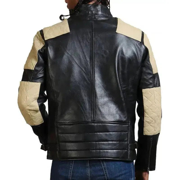 Men Black Brando Fashion Men Leather Jacket - XS - Men Black Brando Fashion Men Leather Jacket - Tatoo Tee