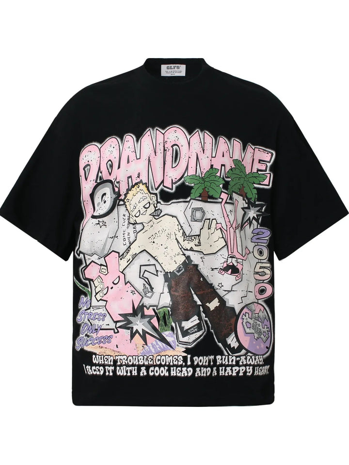 Men's Anime Graphic Oversized T-Shirt - Black - M - 0a073505609d46fb96e53d3e79fc895d - Max - Origin - Tatoo Tee