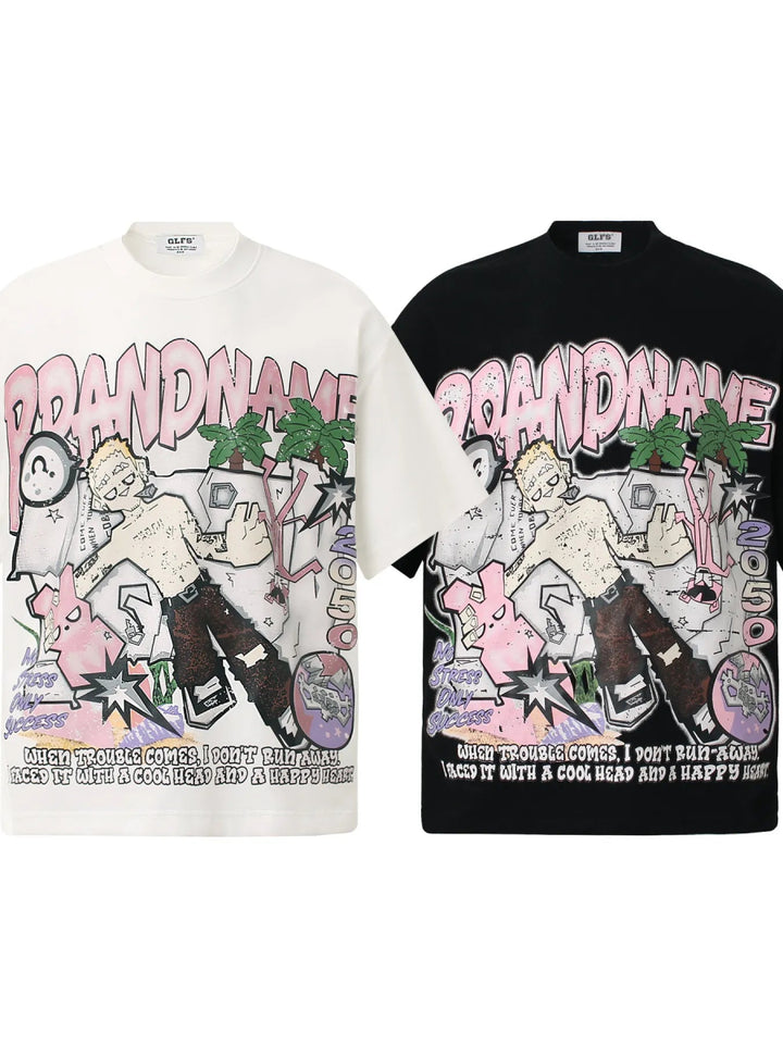 Men's Anime Graphic Oversized T-Shirt - White - M - e367fc2c5f8b473e90f020a6f786fd8c - Max - Origin - Tatoo Tee