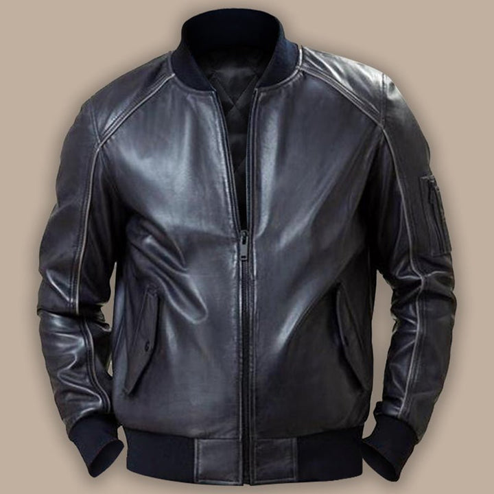 Mens Black Bomber Jacket - S - Mens Black Bomber Jacket - Tatoo Tee