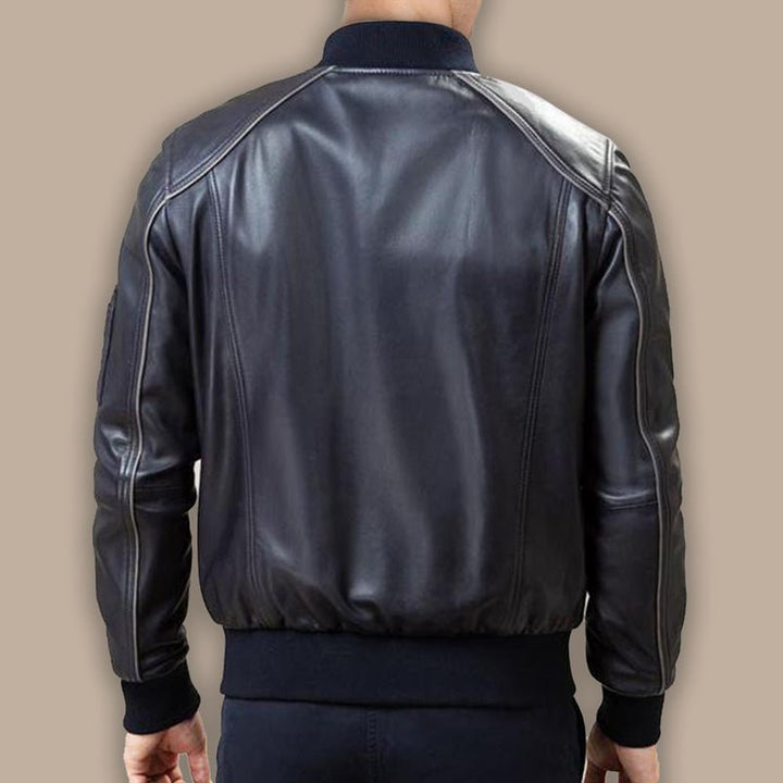 Mens Black Bomber Jacket - S - Mens Black Bomber Jacket - Tatoo Tee