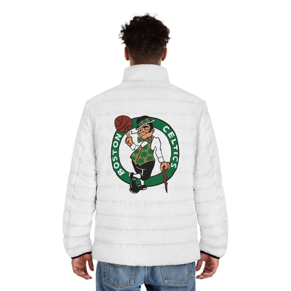 Men's Boston Celtics Puffer Jacket - Stylish Winter Outerwear for Fans - S - Black zipper - Men's Boston Celtics Puffer Jacket - Stylish Winter Outerwear for Fans - Tatoo Tee
