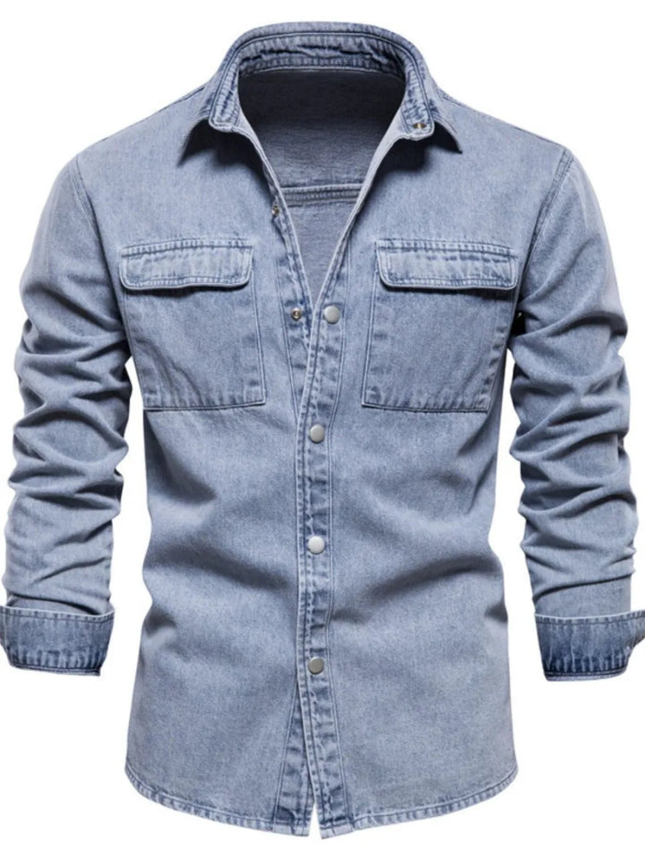 Men's Button Down Chest Pocket Denim Jacket - Light - S - 024f647c - 6d7d - 4b92 - a935 - 6295453bc723 - Max - Tatoo Tee