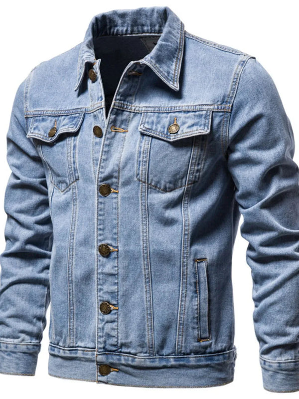 Men's Button Down Long Sleeve Denim Jacket - Light - S - b0757751 - 2fcc - 400b - 8130 - 4f7c7a8f0c8f - Max - Tatoo Tee