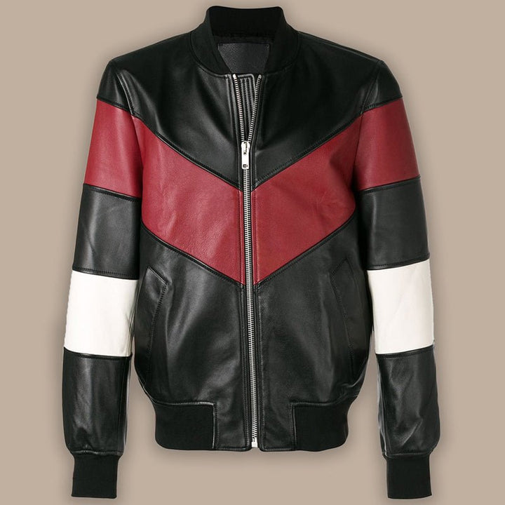 Mens Chevron Stripe Bomber Jacket - S - Mens Chevron Stripe Bomber Jacket - Tatoo Tee