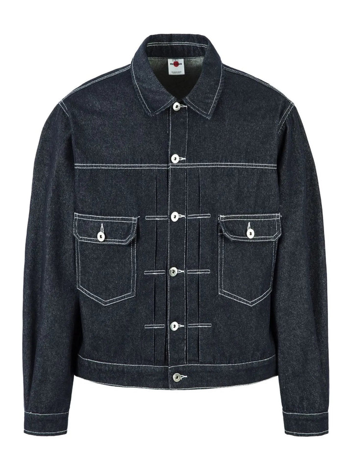 Men's Contrast Stitching Button Up Denim Jacket - Sapphire Blue - M - a6681c5fcee4424497500ba73c148f18 - Max - Origin - Tatoo Tee