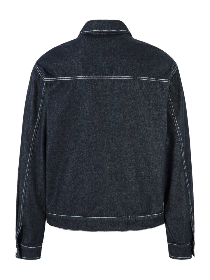Men's Contrast Stitching Button Up Denim Jacket - Sapphire Blue - M - 6e8b050389824bf5baaf8ffb414638a7 - Max - Origin - Tatoo Tee