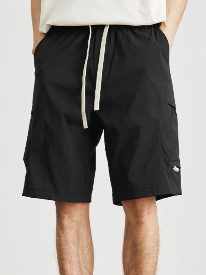 Men's Drawstring Wide Leg Shorts - Black - 29 - ec0a5e34 - de61 - 4dcd - b810 - a8d536761382 - Max - Origin - Tatoo Tee