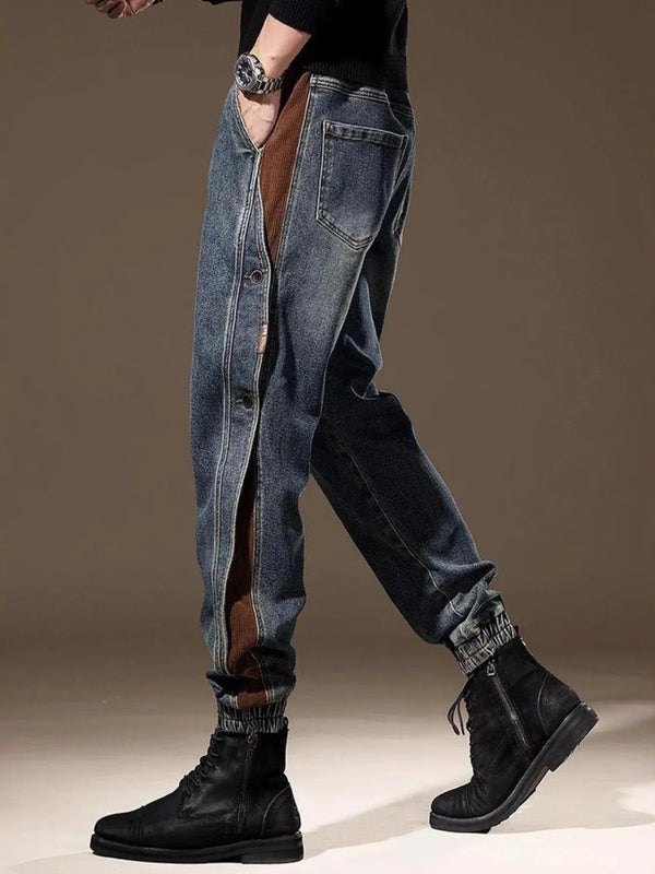 Men's Full Size Contrast Denim Joggers Plus Size - Blue - S - 1fe645c65cc44f77b5692ee549adc2f5 - Max - Origin - Tatoo Tee