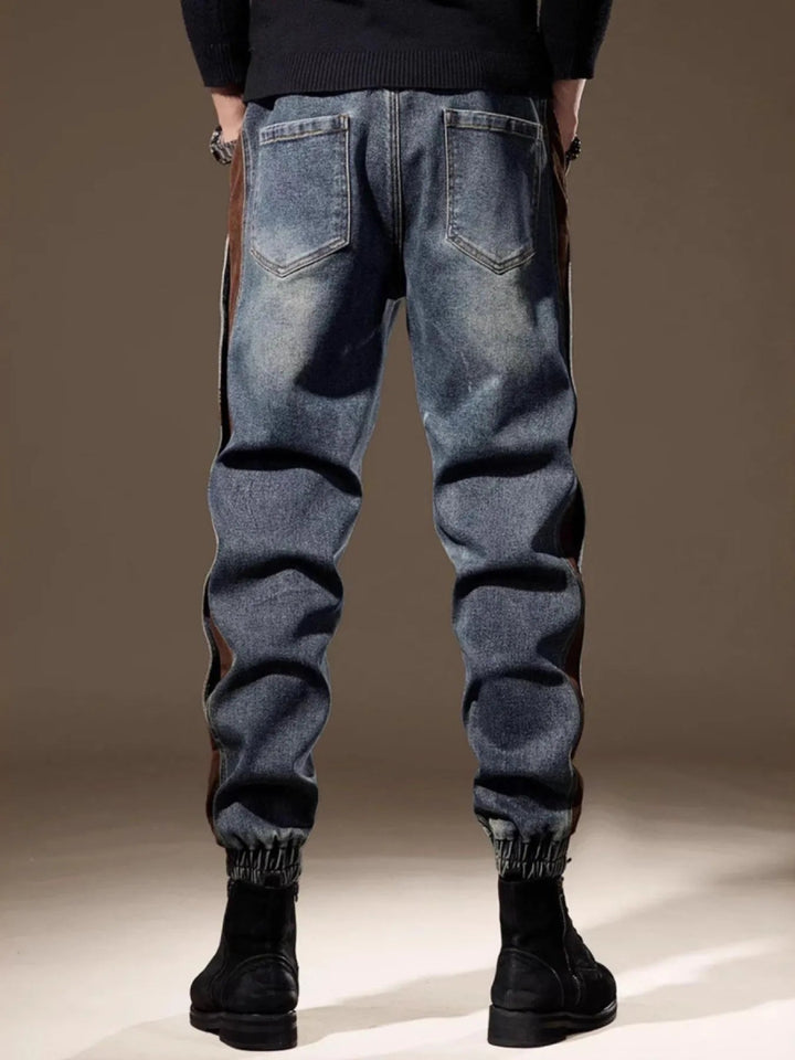 Men's Full Size Contrast Denim Joggers Plus Size - Blue - S - 95ae80d08d394a1daf811c30b65dbb79 - Max - Origin - Tatoo Tee
