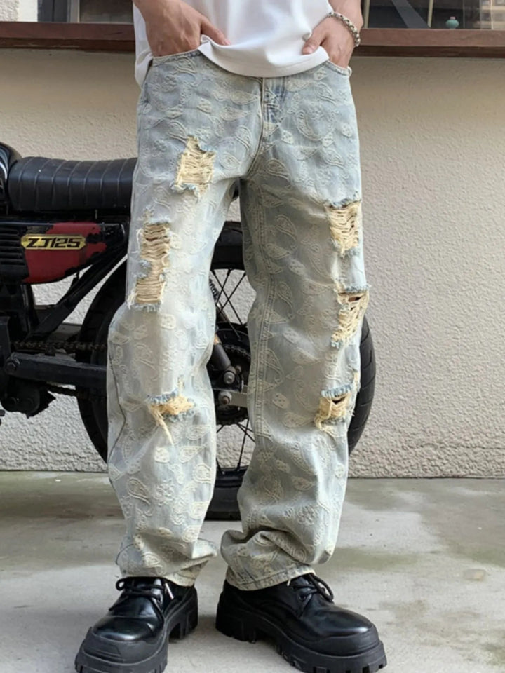 Men's Full Size Distressed Wide Leg Jeans Plus Size - Light - S - 74342a40 - e490 - 47c8 - 9b6c - 44b89c8d1a2f - Max - Origin - Tatoo Tee