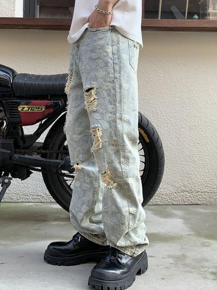 Men's Full Size Distressed Wide Leg Jeans Plus Size - Light - S - dae7bddf - 638a - 4fd2 - 974b - 1c3fe0328066 - Max - Origin - Tatoo Tee