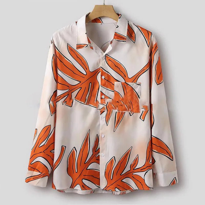 Men's Full Size Printed Button Up Long Sleeve Shirt Plus Size - Flower - S - 75c845ea813d4cf7b929d41b807383e4 - Max - Origin - Tatoo Tee