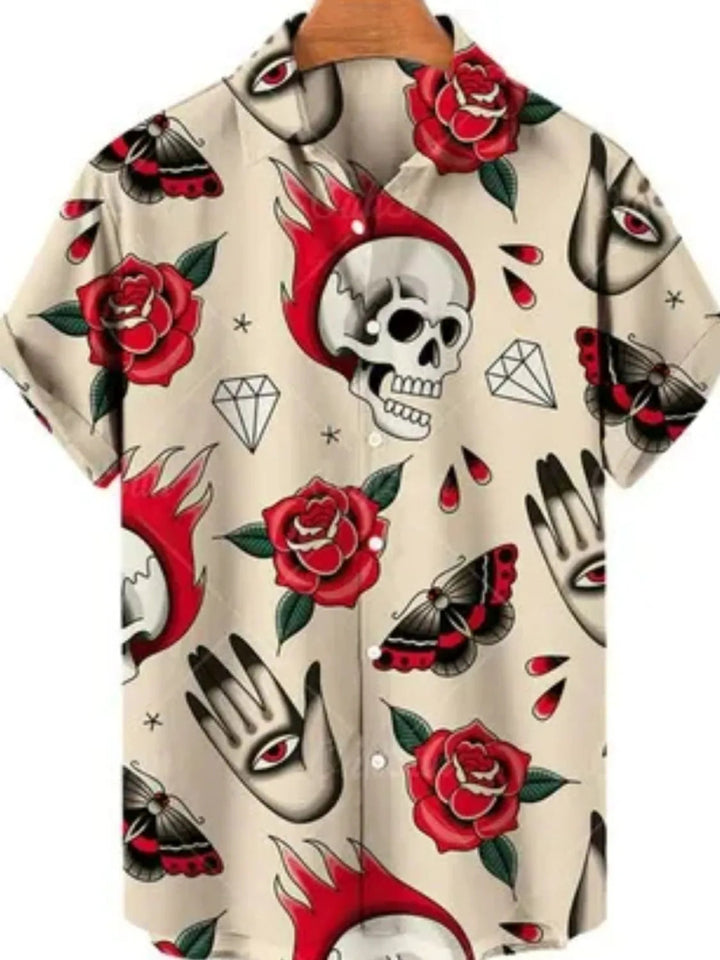 Men's Full Size Printed Button Up Short Sleeve Shirt Plus Size - Tan - S - 6910b6c8 - cee3 - 48f3 - b193 - 9d6a191d302f - Max - Origin - Tatoo Tee