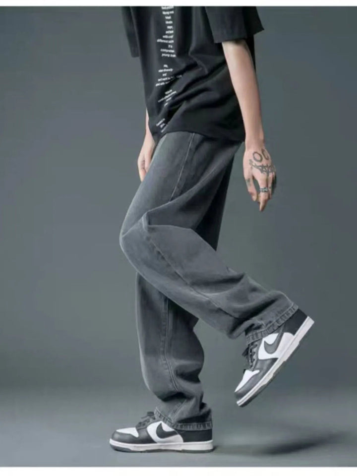 Men's Full Size Wide Leg Wash Relaxed Fit Jeans Plus Size - Black Gray - S - 282c326629614fac93a247d615456277 - Max - Origin - Tatoo Tee