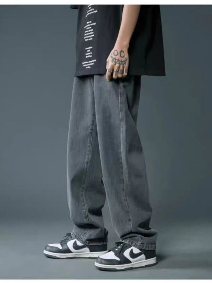 Men's Full Size Wide Leg Wash Relaxed Fit Jeans Plus Size - Dark Blue - S - c5fcf6b5423c4c489c2ad8c14e14d1cf - Max - Origin - Tatoo Tee