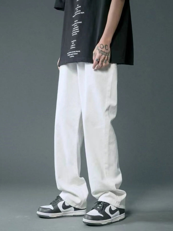 Men's Full Size Wide Leg Wash Relaxed Fit Jeans Plus Size - White - S - c5b9dd289416463abec9df0a67b8953f - Max - Origin - Tatoo Tee