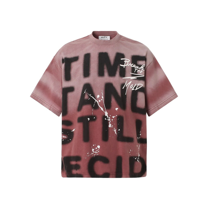 Men's Graffiti Style Oversized T-Shirt - Red - M - a1f4c263 - 918f - 4989 - b4dd - 3c138bd593b3 - Max - Origin - Tatoo Tee