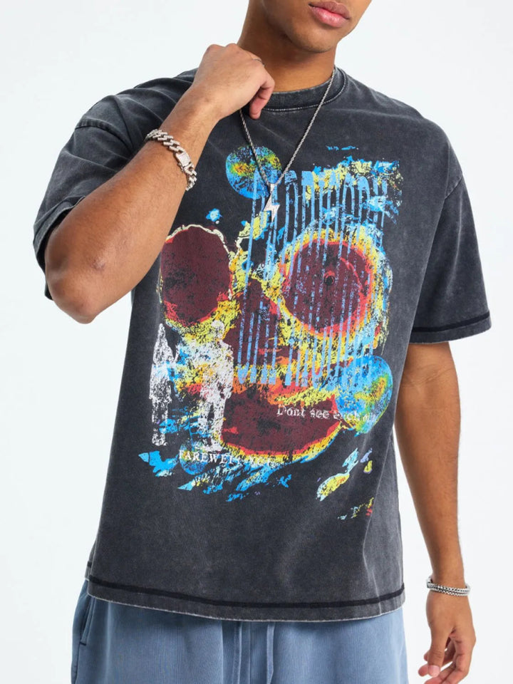 Men's Graphic Oversized Short Sleeve T-Shirt - Wax Dyed Black - S - f183ed84 - 7cd7 - 4852 - a014 - 4d67927a704d - Max - Origin - Tatoo Tee