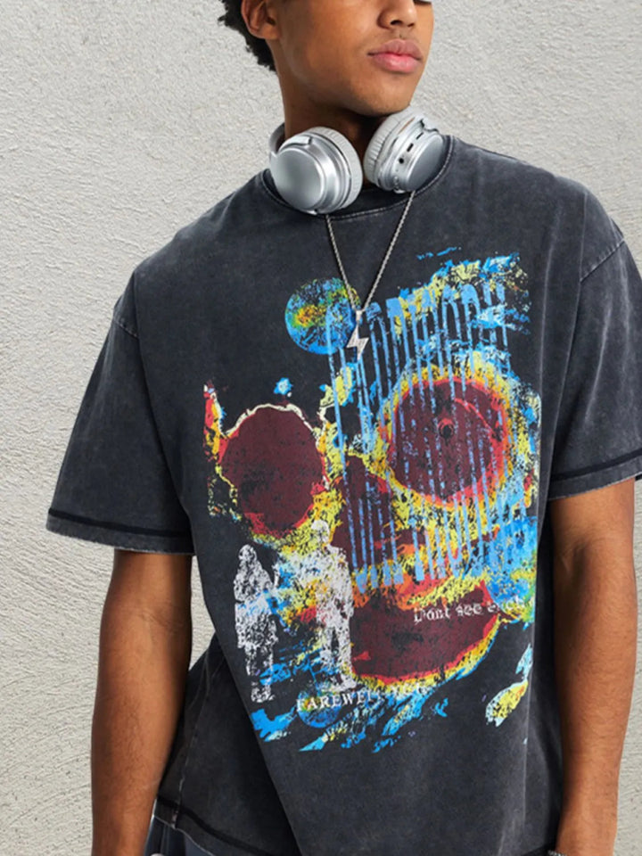 Men's Graphic Oversized Short Sleeve T-Shirt - Wax Dyed Black - S - 2fe5d5ca - 5da7 - 42c0 - 812f - 04b838440801 - Max - Origin - Tatoo Tee