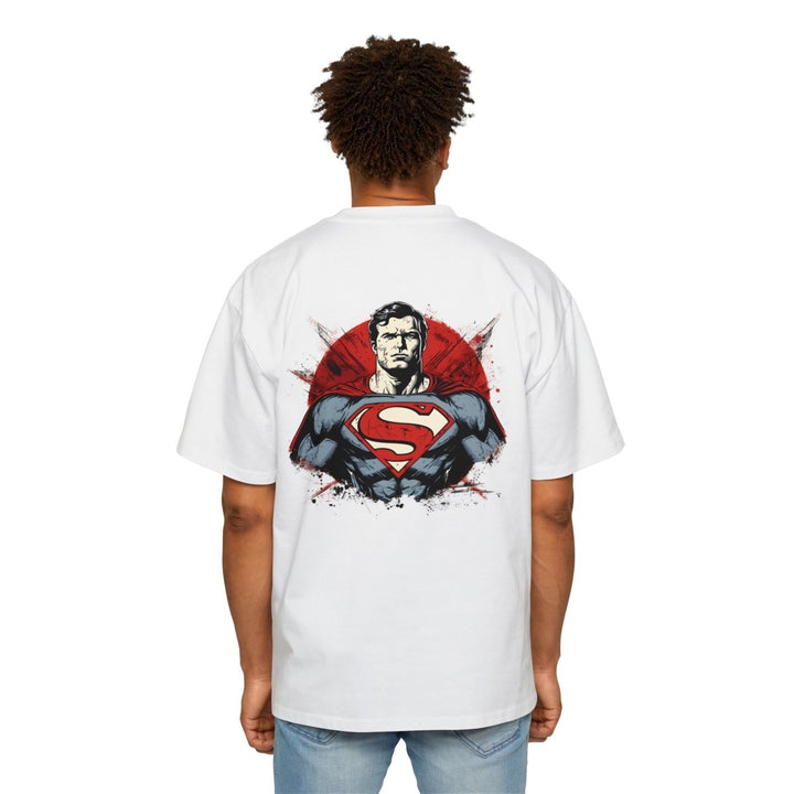 Men's Heavy Oversized Superman Tee - Heroic Graphic Shirt for Comic Fans - S - Midnight Blue - Men's Heavy Oversized Superman Tee - Heroic Graphic Shirt for Comic Fans - Tatoo Tee