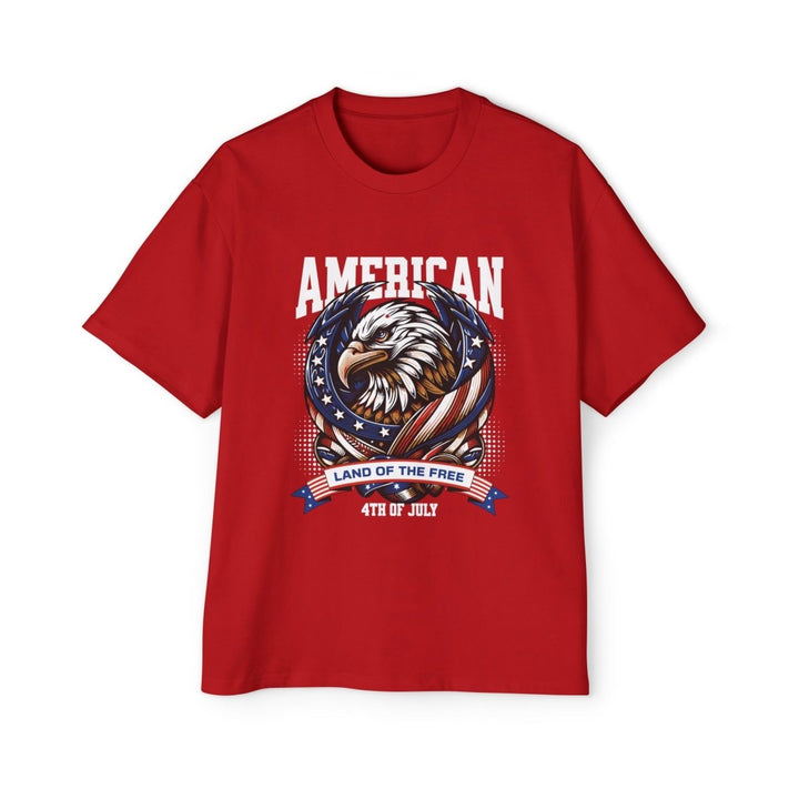 Men's Heavy Oversized Tee - American Eagle 4th of July T-Shirt - S - Midnight Blue - Men's Heavy Oversized Tee - American Eagle 4th of July T-Shirt - Tatoo Tee