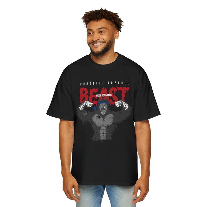 Men's Heavy Oversized Tee - Beast Mode Activated Workout Tee - S - Black - Men's Heavy Oversized Tee - Beast Mode Activated Workout Tee - Tatoo Tee