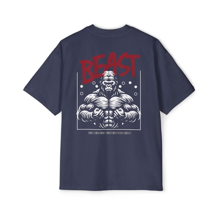Men's Heavy Oversized Tee - Beast Mode Activated Workout Tee - S - Midnight Blue - Men's Heavy Oversized Tee - Beast Mode Activated Workout Tee - Tatoo Tee