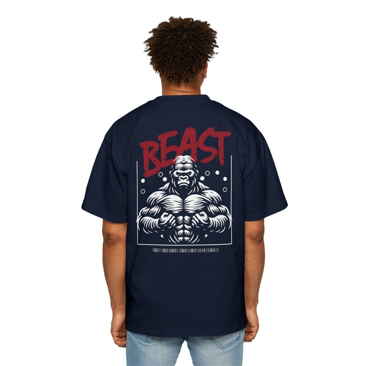 Men's Heavy Oversized Tee - Beast Mode Activated Workout Tee - S - Midnight Blue - Men's Heavy Oversized Tee - Beast Mode Activated Workout Tee - Tatoo Tee