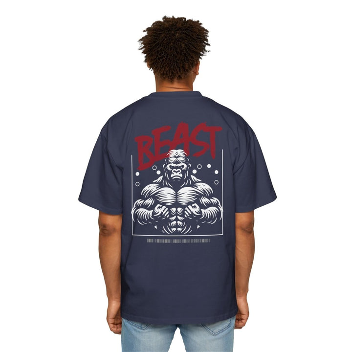 Men's Heavy Oversized Tee - Beast Mode Activated Workout Tee - S - Midnight Blue - Men's Heavy Oversized Tee - Beast Mode Activated Workout Tee - Tatoo Tee