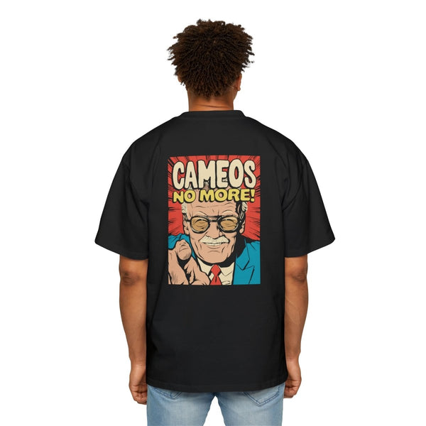 Men's Heavy Oversized Tee - Cameos No More Graphic Tee for Comic Book Lovers - S - Black - Men's Heavy Oversized Tee - Cameos No More Graphic Tee for Comic Book Lovers - Tatoo Tee
