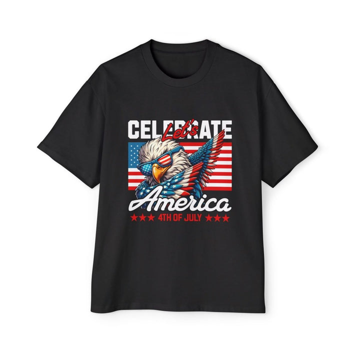 Men's Heavy Oversized Tee - Celebrate America 4th of July Shirt - S - Midnight Blue - Men's Heavy Oversized Tee - Celebrate America 4th of July Shirt - Tatoo Tee