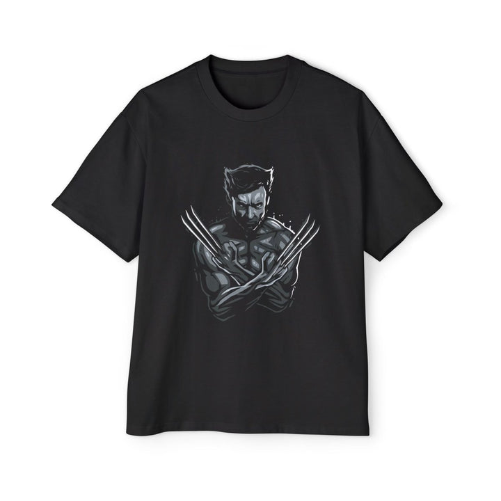 Men's Heavy Oversized Tee - Fierce Wolverine Graphic Shirt - S - Black - Men's Heavy Oversized Tee - Fierce Wolverine Graphic Shirt - Tatoo Tee