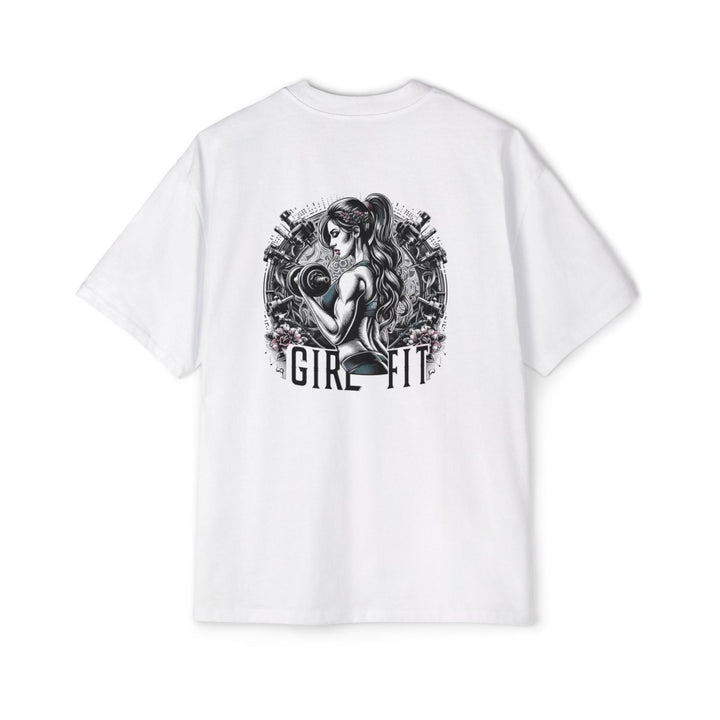 Men's Heavy Oversized Tee: Gym Fit, Casual Wear, Fitness Gift, Workout Apparel, Graphic Tee with Girl Fit Design - S - Athletic Heather - Men's Heavy Oversized Tee: Gym Fit, Casual Wear, Fitness Gift, Workout Apparel, Graphic Tee with Girl Fit Design - Tatoo Tee