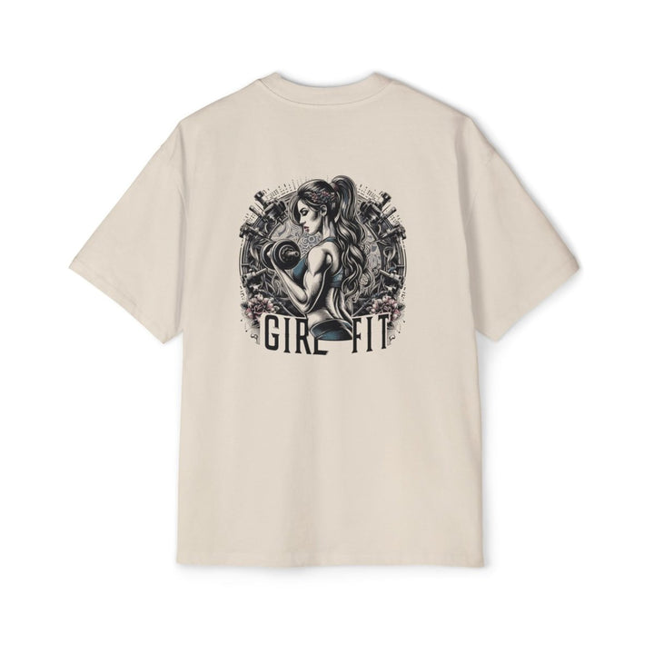 Men's Heavy Oversized Tee: Gym Fit, Casual Wear, Fitness Gift, Workout Apparel, Graphic Tee with Girl Fit Design - S - Athletic Heather - Men's Heavy Oversized Tee: Gym Fit, Casual Wear, Fitness Gift, Workout Apparel, Graphic Tee with Girl Fit Design - Tatoo Tee