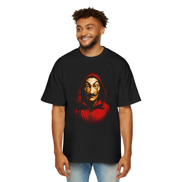 Men's Heavy Oversized Tee - Money Heist Shirt - S - Black - Men's Heavy Oversized Tee - Money Heist Shirt - Tatoo Tee