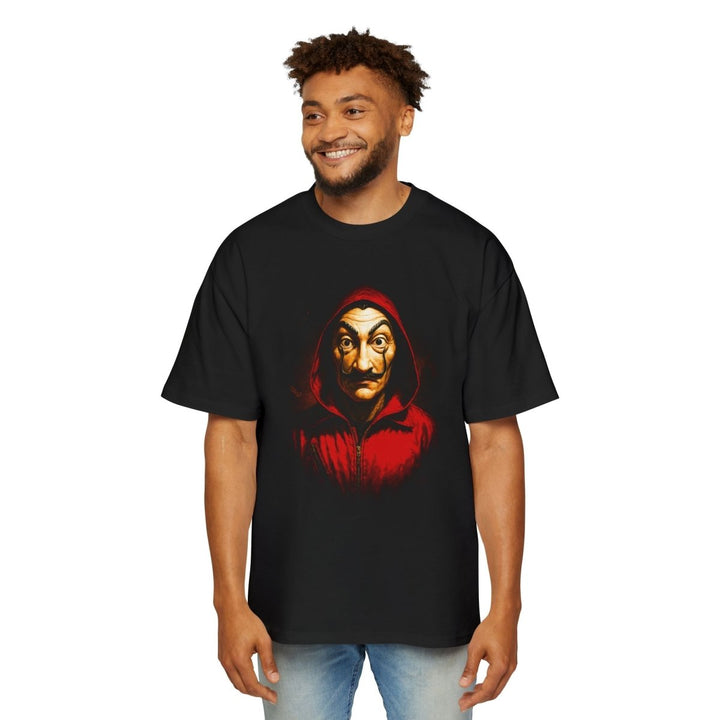 Men's Heavy Oversized Tee - Money Heist Shirt - S - Black - Men's Heavy Oversized Tee - Money Heist Shirt - Tatoo Tee