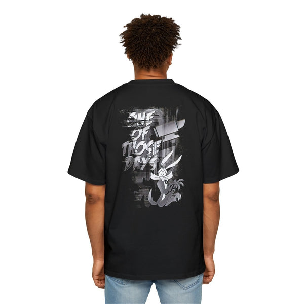 Men's Heavy Oversized Tee - One of Those Days Graphic Tee - S - Black - Men's Heavy Oversized Tee - One of Those Days Graphic Tee - Tatoo Tee