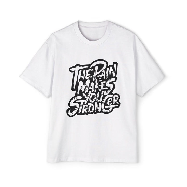 Men's Heavy Oversized Tee - "The Pain Makes You Stronger" Motivational Graphic Shirt - S - Midnight Blue - Men's Heavy Oversized Tee - "The Pain Makes You Stronger" Motivational Graphic Shirt - Tatoo Tee