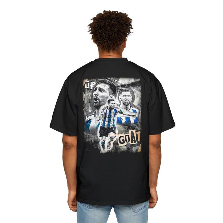 Men's Heavy Oversized Tee with GOAT Graphic, Casual Streetwear Shirt, Perfect for Sports Fans - Black - S - Men's Heavy Oversized Tee with GOAT Graphic, Casual Streetwear Shirt, Perfect for Sports Fans - Tatoo Tee