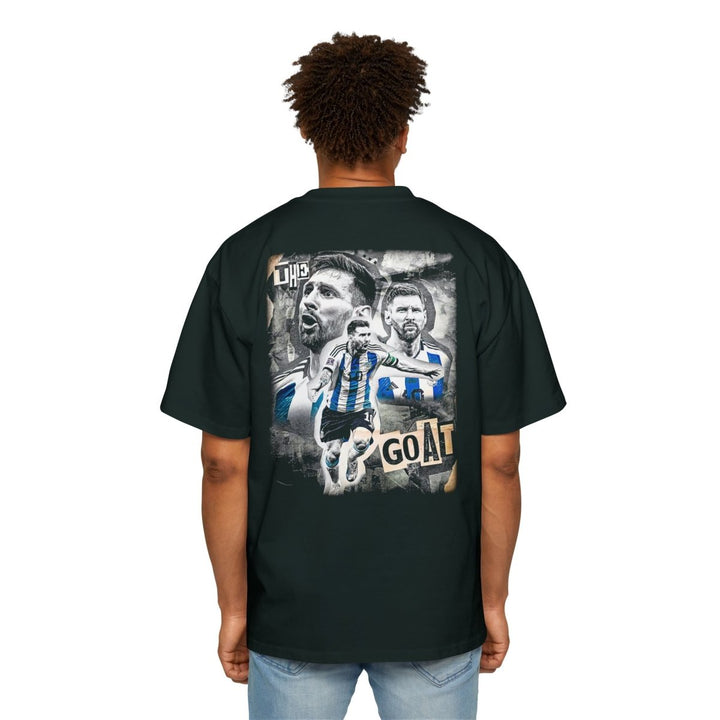 Men's Heavy Oversized Tee with GOAT Graphic, Casual Streetwear Shirt, Perfect for Sports Fans - Navy - S - Men's Heavy Oversized Tee with GOAT Graphic, Casual Streetwear Shirt, Perfect for Sports Fans - Tatoo Tee