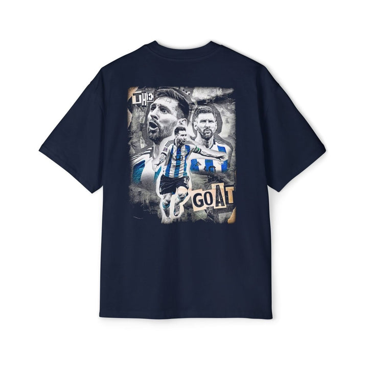 Men's Heavy Oversized Tee with GOAT Graphic, Casual Streetwear Shirt, Perfect for Sports Fans - Navy - S - Men's Heavy Oversized Tee with GOAT Graphic, Casual Streetwear Shirt, Perfect for Sports Fans - Tatoo Tee
