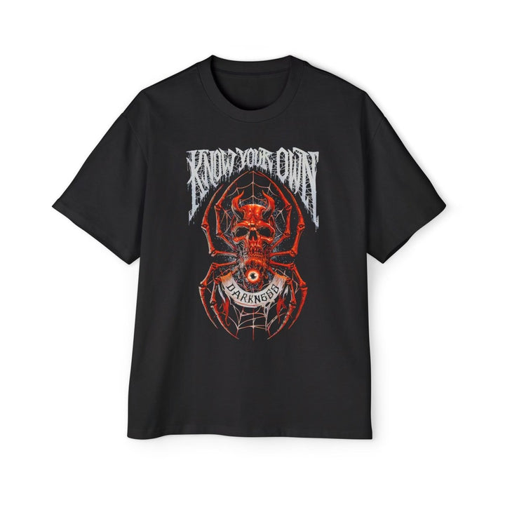 Men's Heavy Oversized Tee with Spider Graphic, Edgy Streetwear, Casual Fashion, Band Merch - S - Black - Men's Heavy Oversized Tee with Spider Graphic, Edgy Streetwear, Casual Fashion, Band Merch - Tatoo Tee