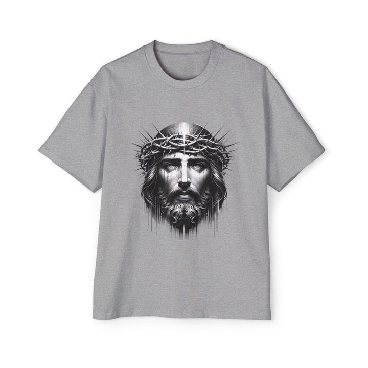 Men's Jesus Oversized Graphic Tee - Religious Art, Casual Fashion - S - Midnight Blue - Men's Jesus Oversized Graphic Tee - Religious Art, Casual Fashion - Tatoo Tee