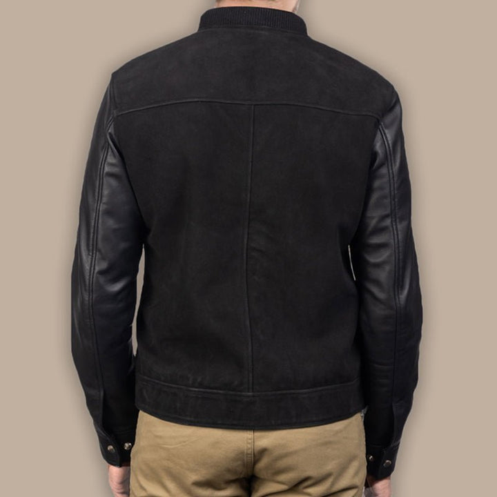 Mens Jet Black Bomber Jacket - S - Mens Jet Black Bomber Jacket - Tatoo Tee