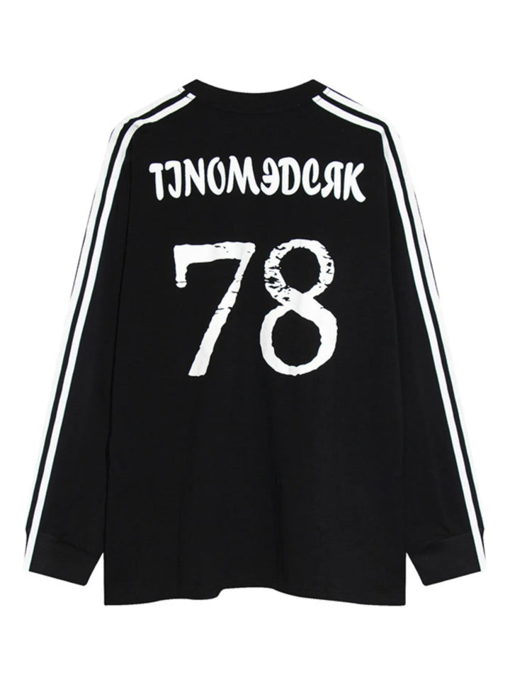 Men's Letter Oversized Long Sleeve T-Shirt - Black - M - 98010cd36bec4bdda3132ab377480fd6 - Max - Origin - Tatoo Tee